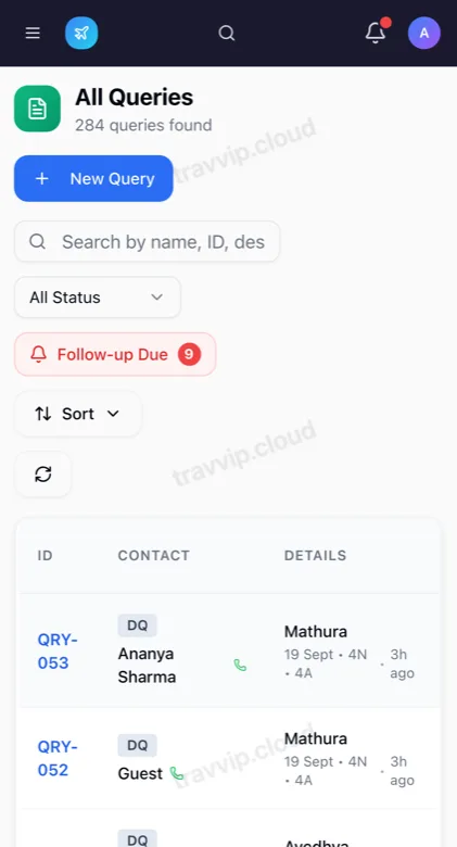 Travvip running on Android