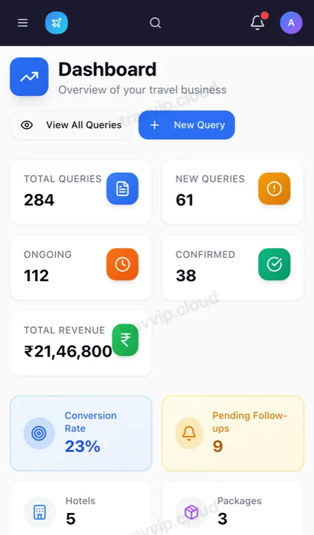 Travvip running on iPhone