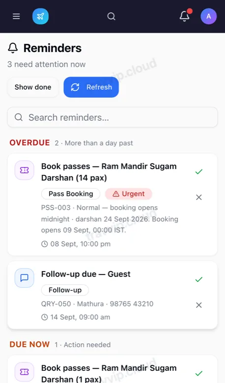Travvip running on Alerts